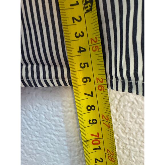 J.Crew Navy & White Vertical Stripe Button-Up Blouse-Small - Picture 4 of 6